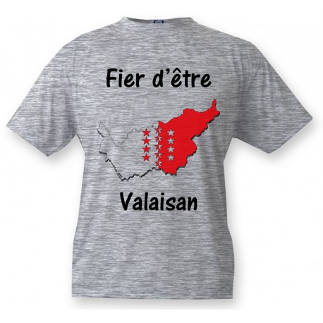 Kids T-shirt - Fier d'être Valaisan, Ash Heater