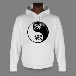 Women's or Men's Hooded Funny Sweat - Yin-Yang - Tribal Horus Eye