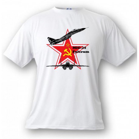 Kampfflugzeug T-Shirt - MiG-29 Fulcrum - Farbversion, White