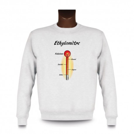 Herren Sweatshirt - Ethylomètre valaisan, White