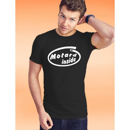 Uomo Moda cotone T-Shirt - Motard inside, 36-Nero