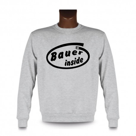 Men's Funny Sweatshirt -  Bauer inside, Ash Heater