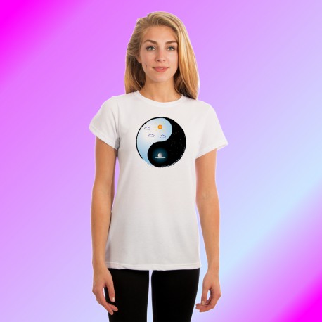 Women's fashion T-Shirt - Yin-Yang - The Sun and the Moon