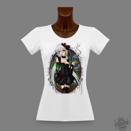 Frauen Manga slim T-Shirt - Absinthe with Faust