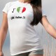 T-Shirt mode dame - J'aime un Italien - coeur aux couleurs de l'Italie et botte italienne