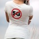 Women's fashion funny T-Shirt - 5G ban sign - mobile telephony