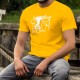 Herren Baumwoll T-Shirt - Holsteiner Kuhkopf, vorne, in weiß, gerahmt und mit dem T-Shirt in Hintergrundfarbe