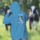Attention Vache Folle ! ✿ Tête de vache Holstein hallucinée ✿ Pull à capuche coton dame