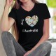 J'aime l'Australie ❤ Women's cotton T-Shirt. With this T-shirt you donate 6CHF to WWF for Australia