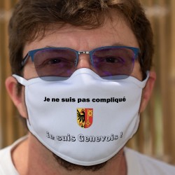 Je ne suis pas compliqué ★ je suis Genevois ★ Baumwollmaske